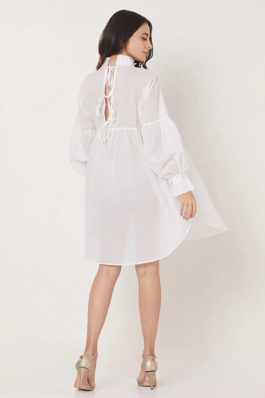 May - Off-White Relaxed Short Dress