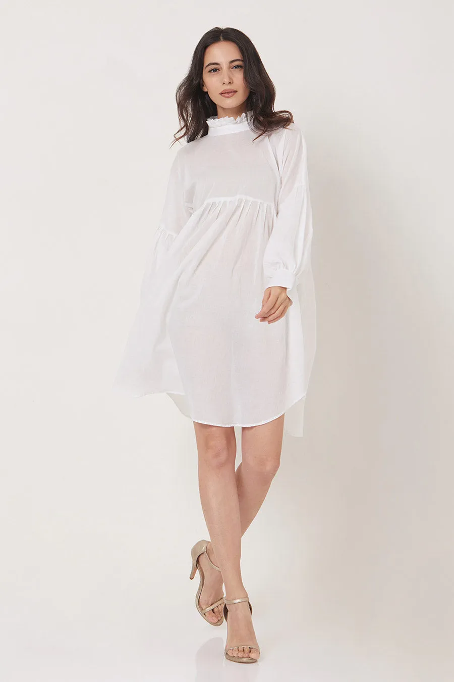 May - Off-White Relaxed Short Dress