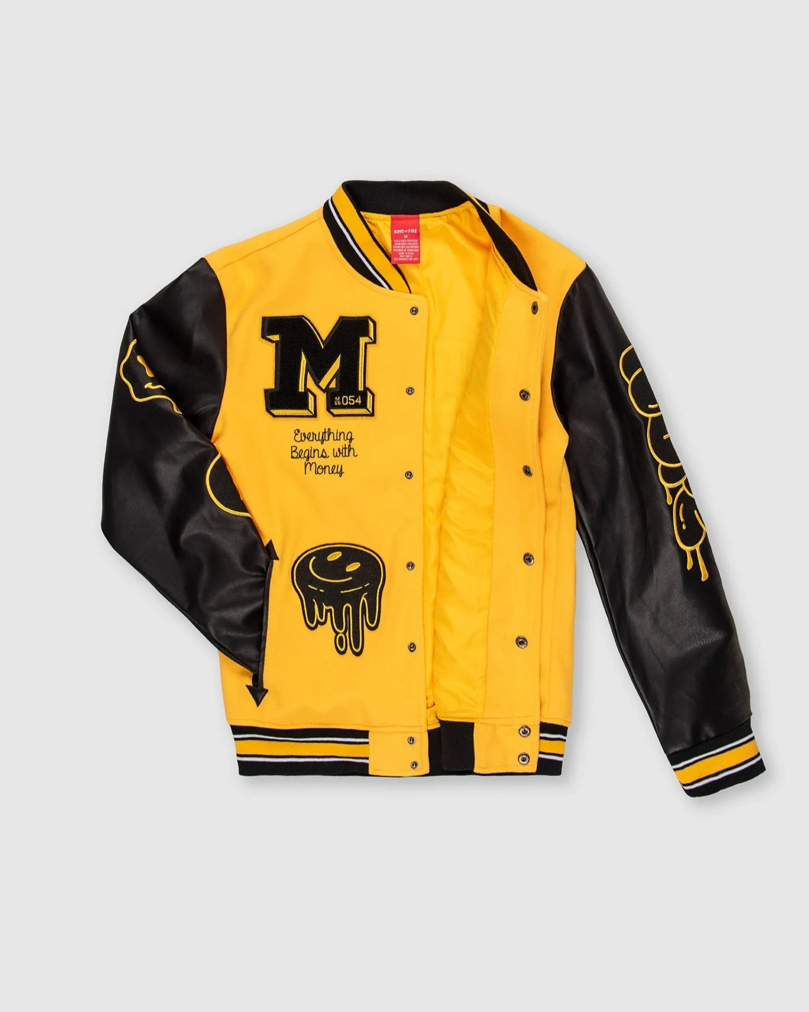 MEN'S MONEY MAKER WOOLEN PATCHED VARSITY JACKET