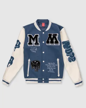 MEN'S MONEY MAKER WOOLEN PATCHED VARSITY JACKET