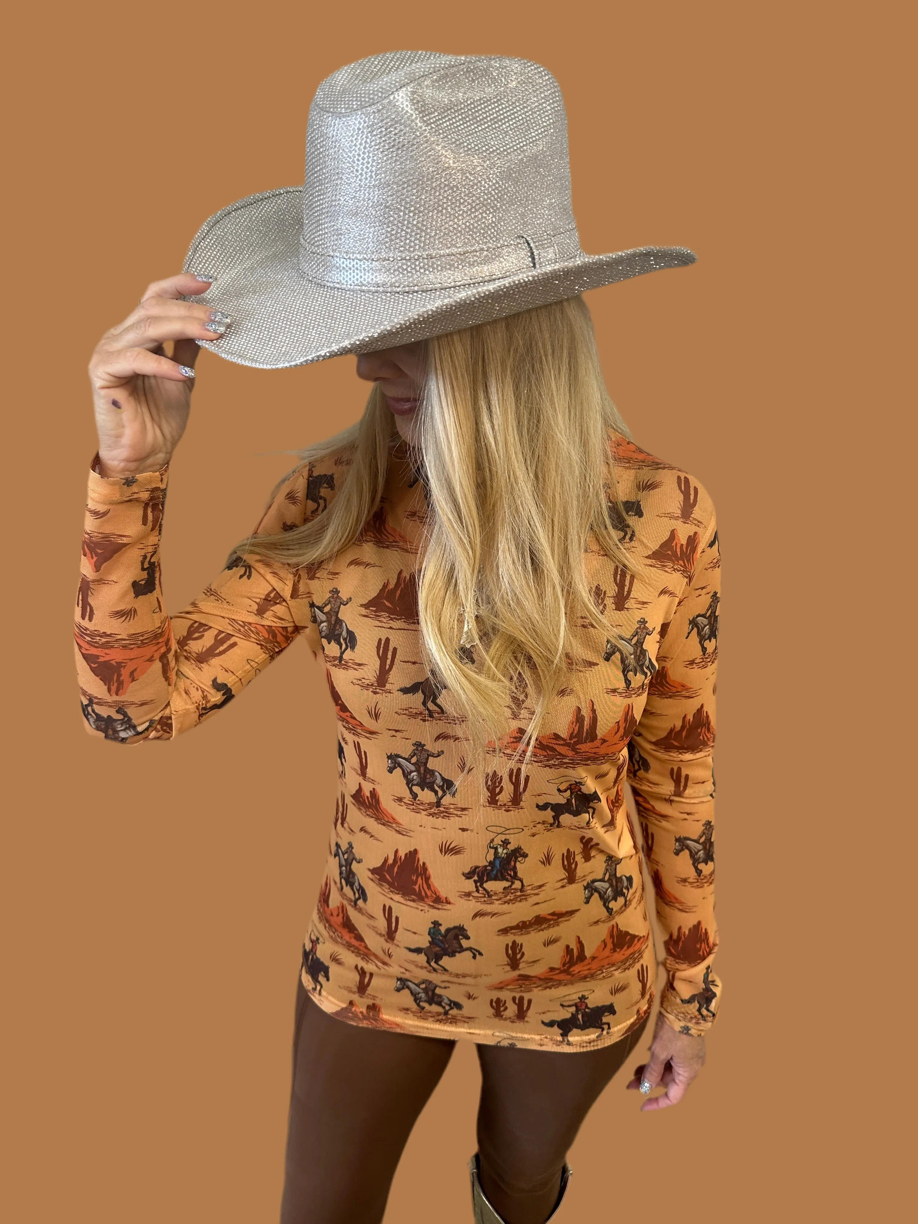 Mesh Long Sleeve Horse Top