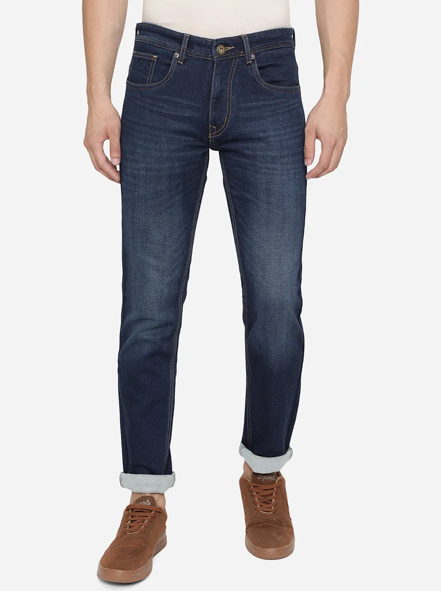 Midnight Blue Washed Narrow Fit Jeans | Greenfibre