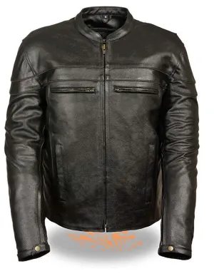 Milwaukee Leather Men's Sporty Crossover Leather Scooter Jacket with Gun Pocket