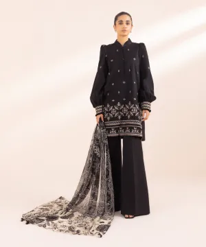 Monochrome '24-3 Piece - Embroidered Lawn Suit - 0U3Pebw24V44