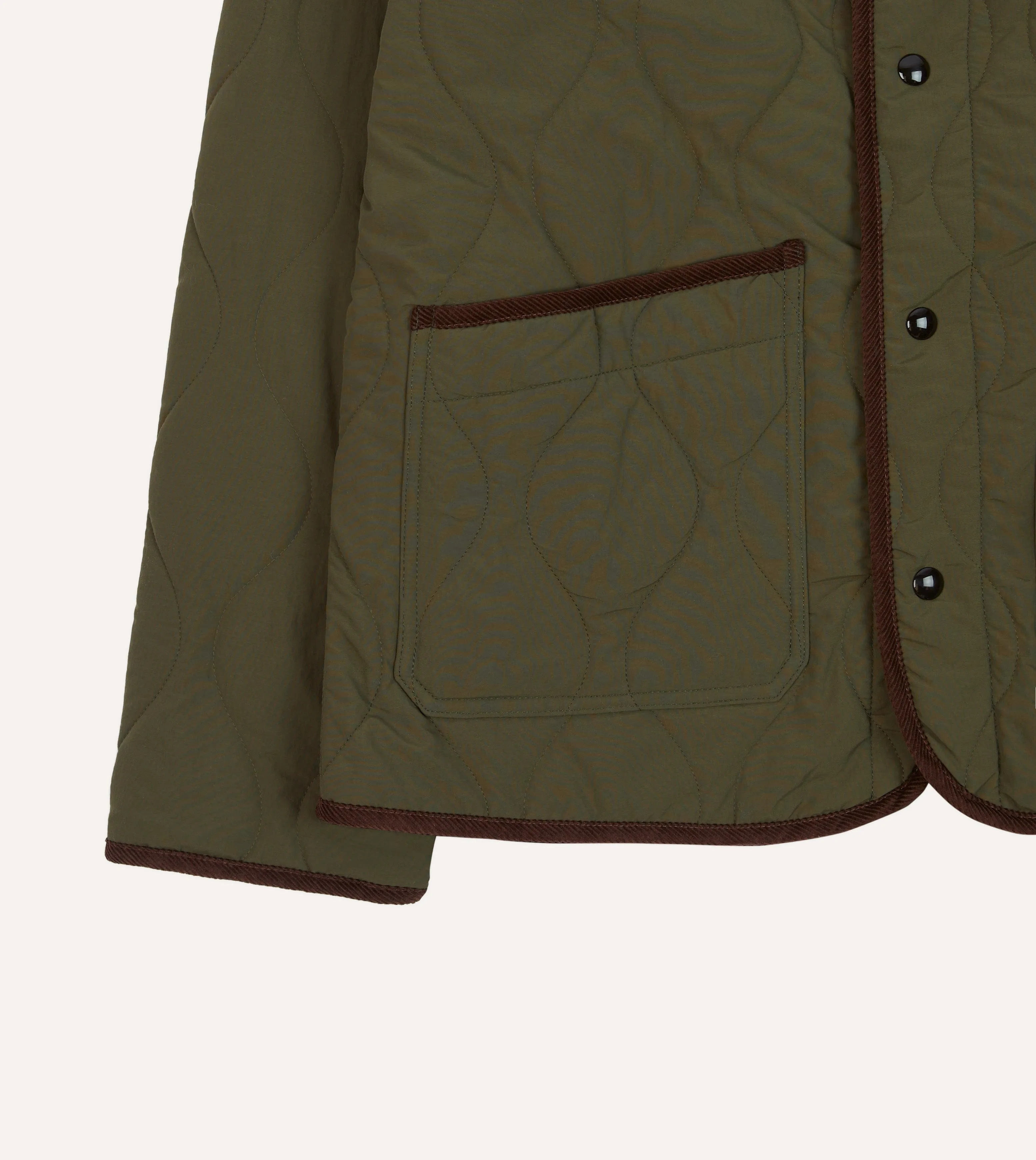 Olive Quilted Nylon Jacket