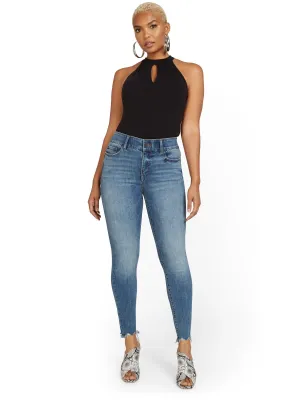 Petite Mya Curvy High-Waisted Super-Skinny Jeans - Medium Wash