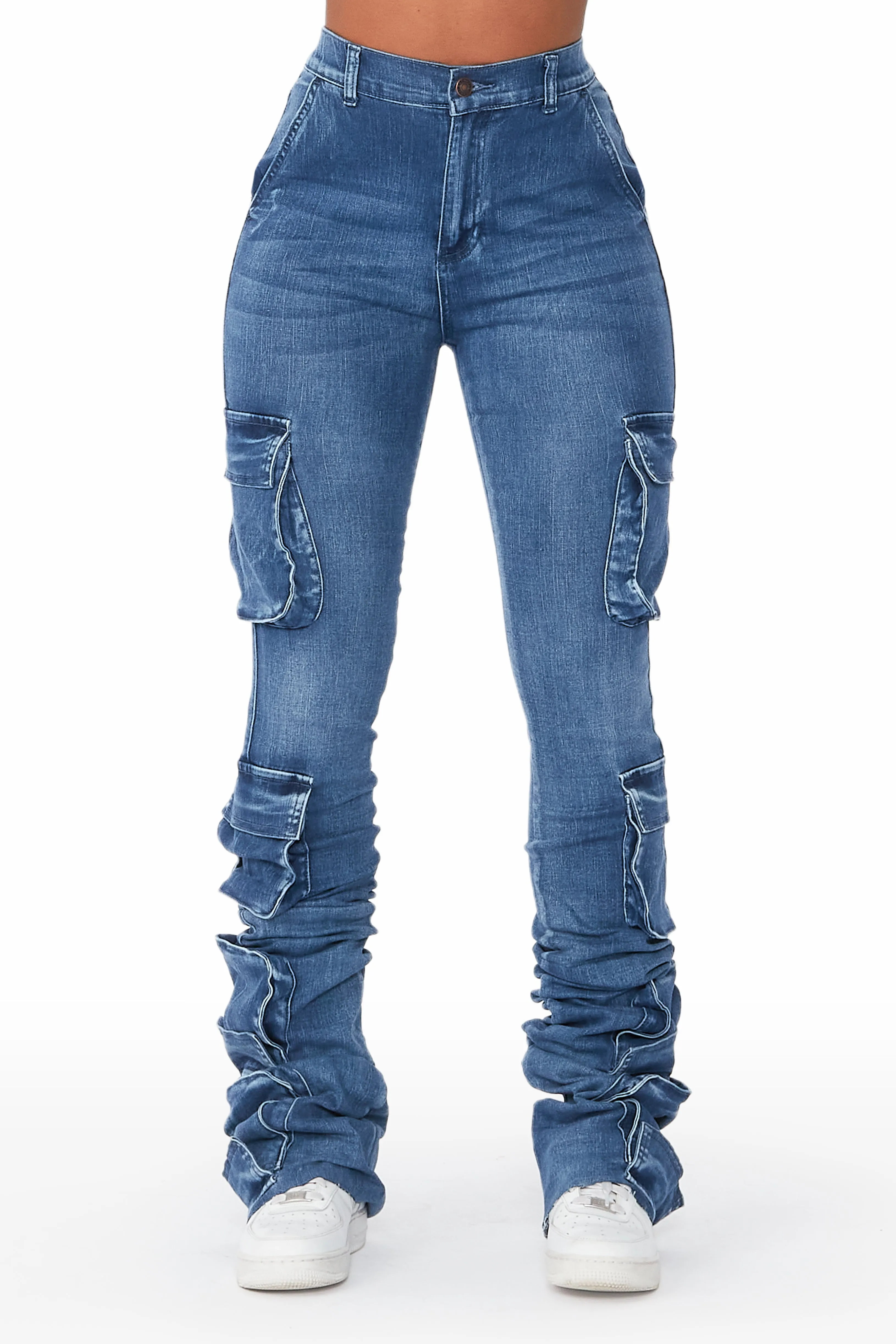 Phoebe Med. Wash Super Stacked Jean