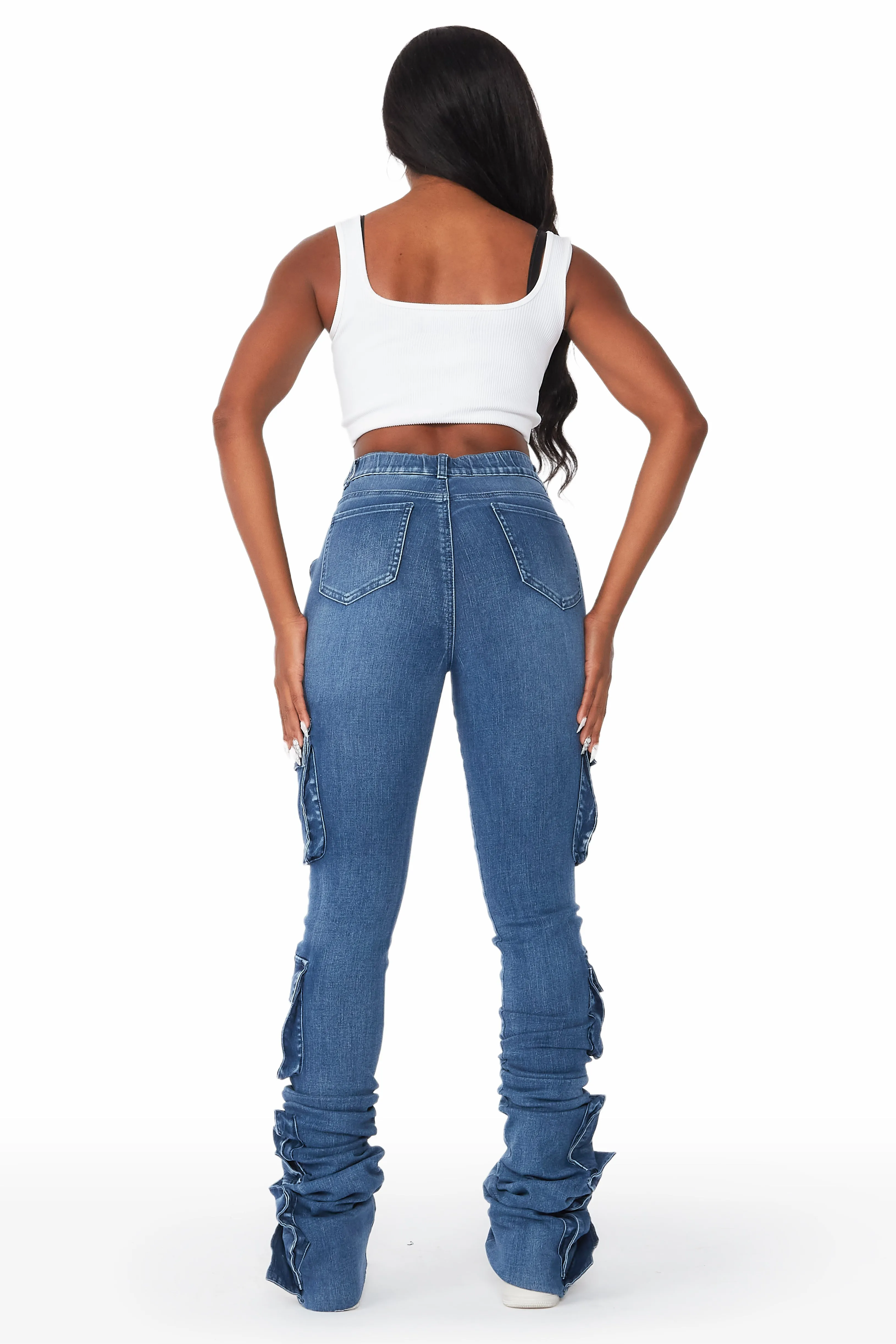 Phoebe Med. Wash Super Stacked Jean