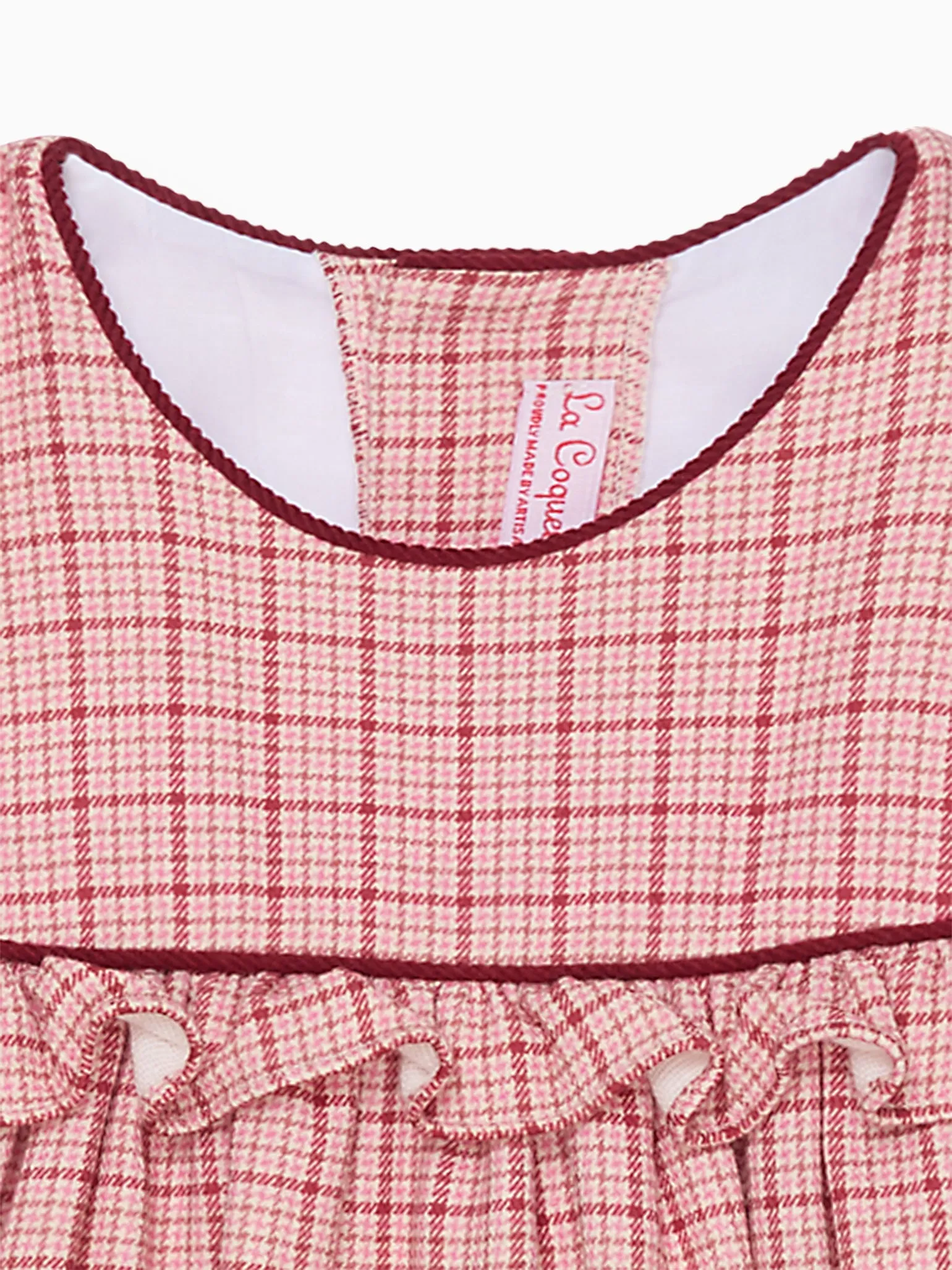 Pink Check Azuna Girl Empire Dress