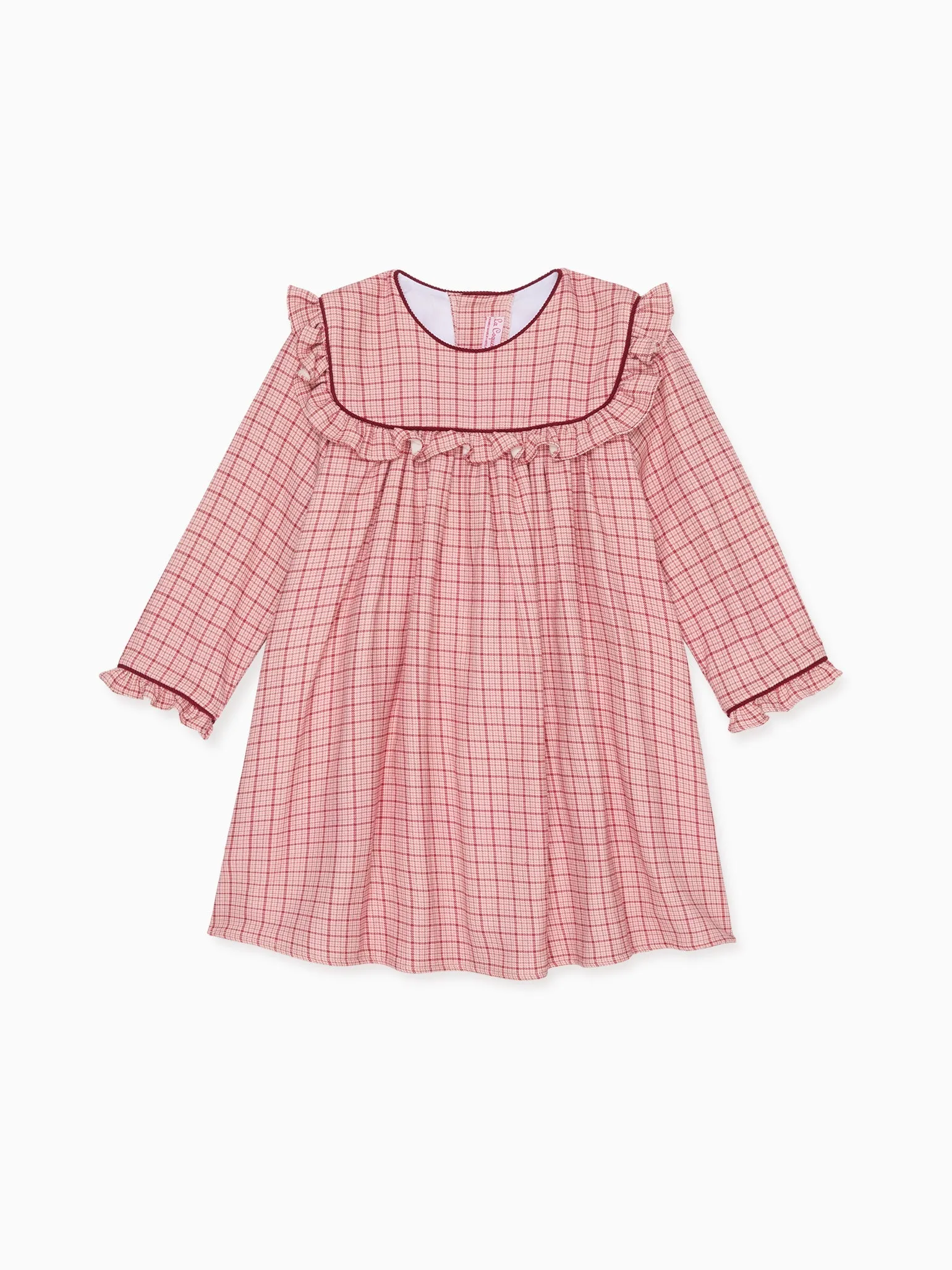 Pink Check Azuna Girl Empire Dress