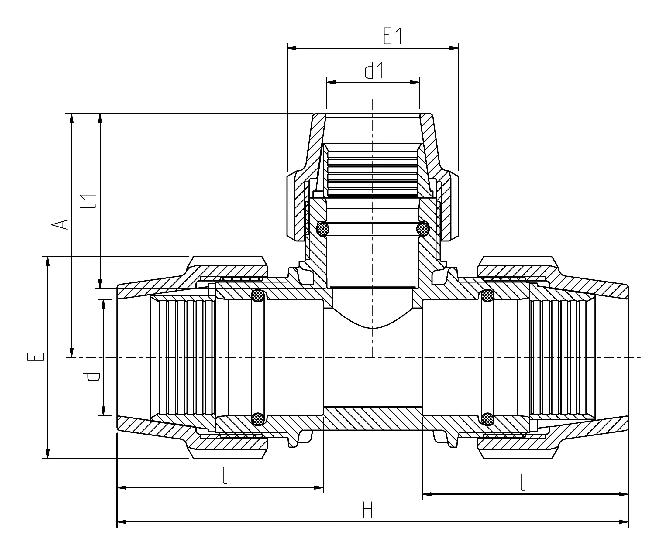 Plasson Metric Reducing Tees for Blueline Poly Pipe