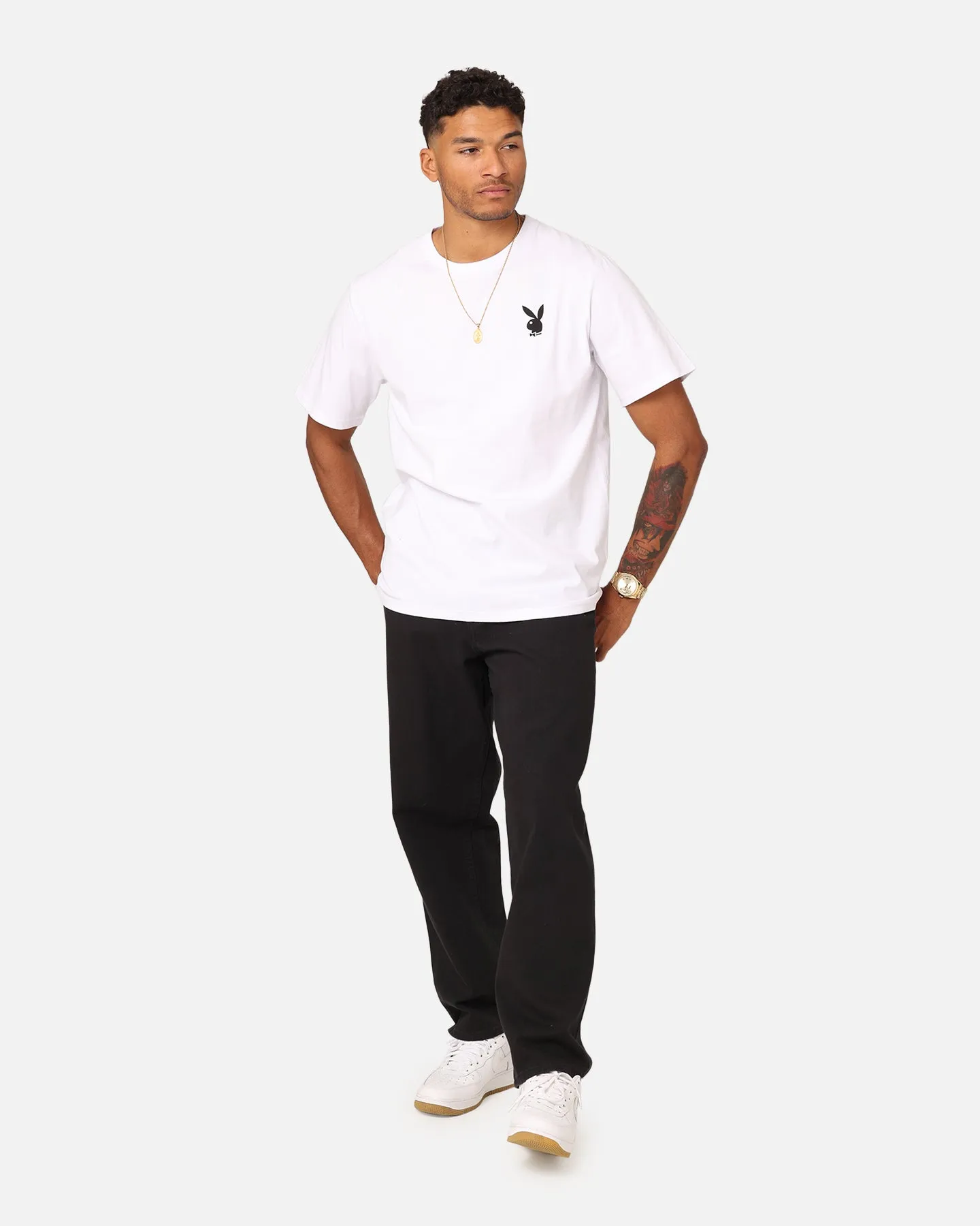 Playboy Playboy Logo Lockup T-Shirt White