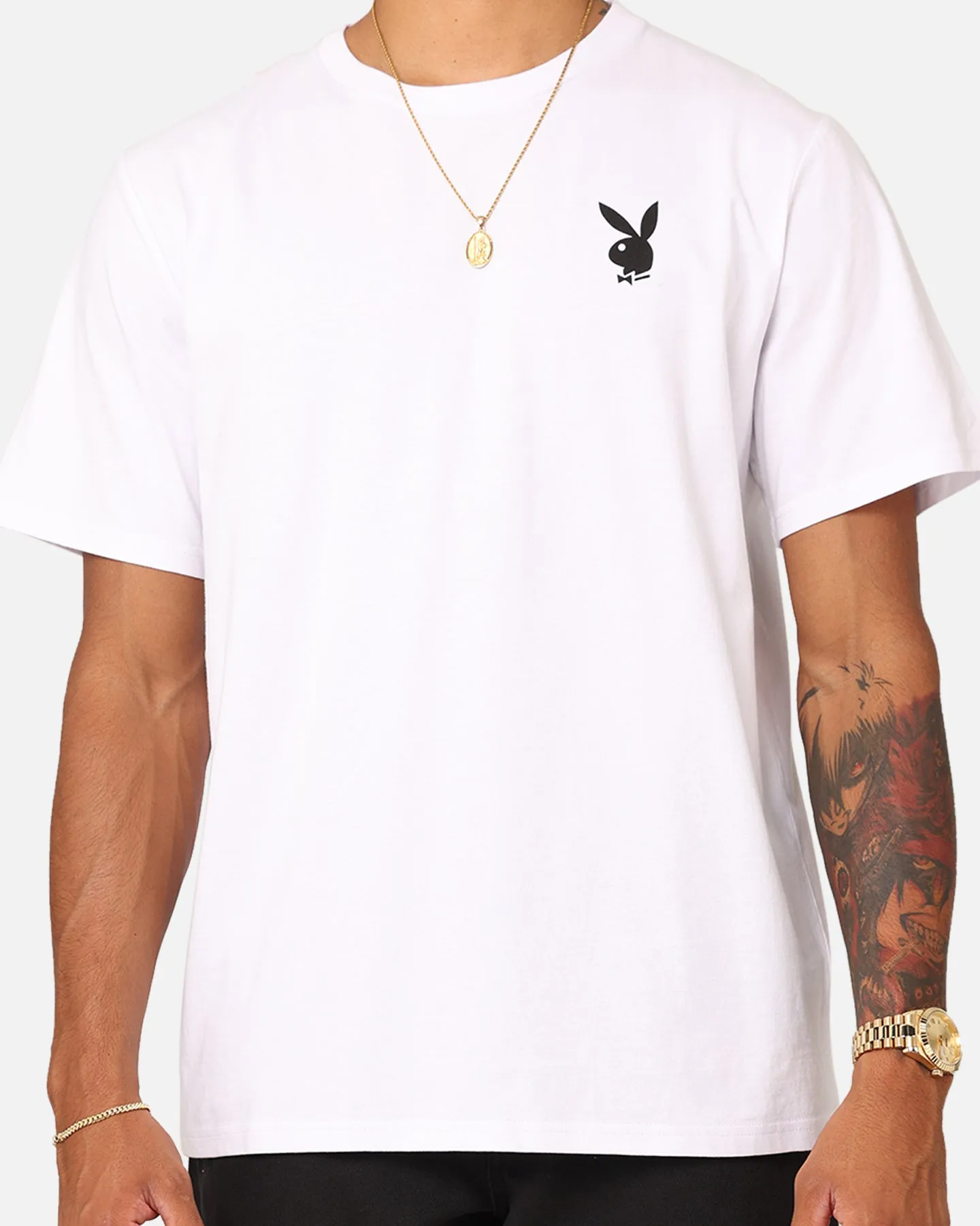 Playboy Playboy Logo Lockup T-Shirt White