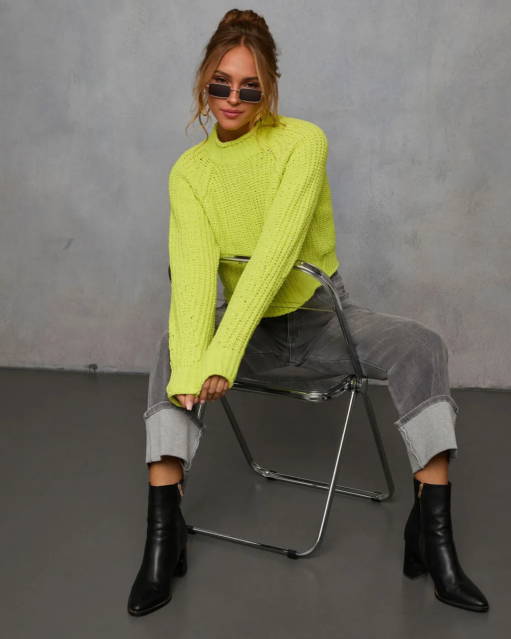 Pure Joy Mockneck Knit Sweater