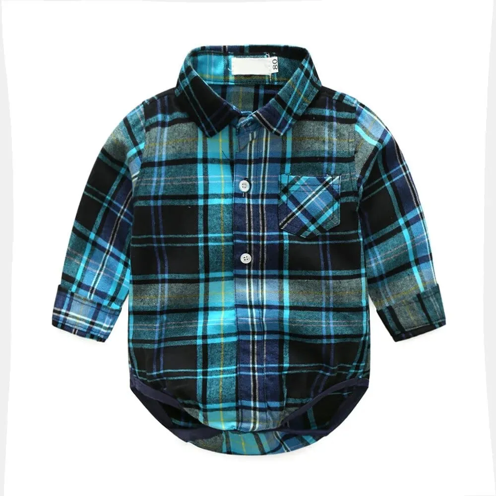 "Heath" Boy's Plaid Shirt And Jeans Set