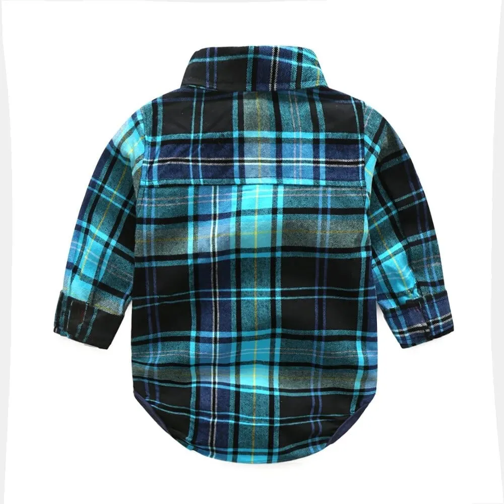 "Heath" Boy's Plaid Shirt And Jeans Set