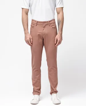 Rare Rabbit Men's Spoke -24 Rust Cotton Linen Solid Trousers