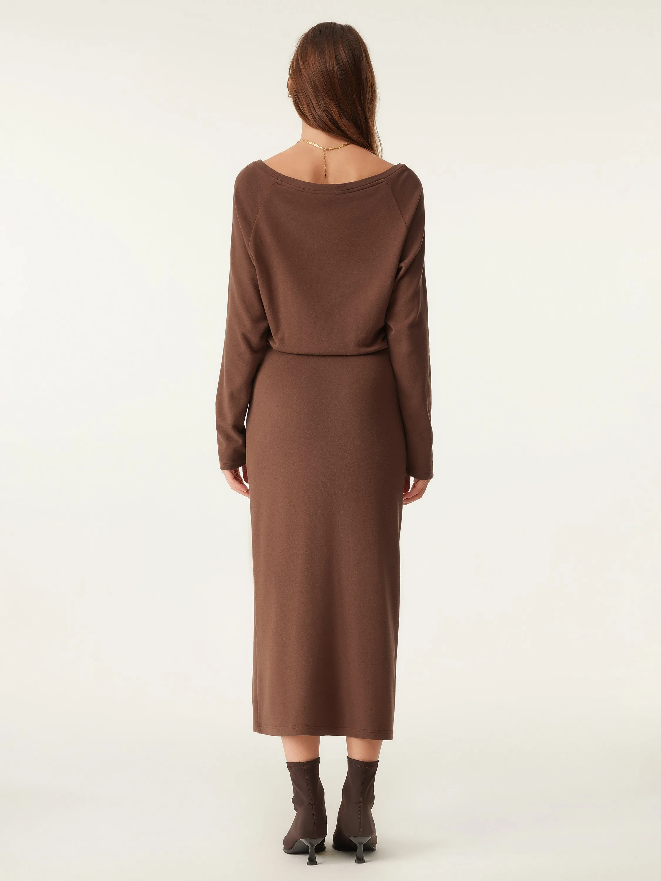 Relaxed Boatneck Midi Dress