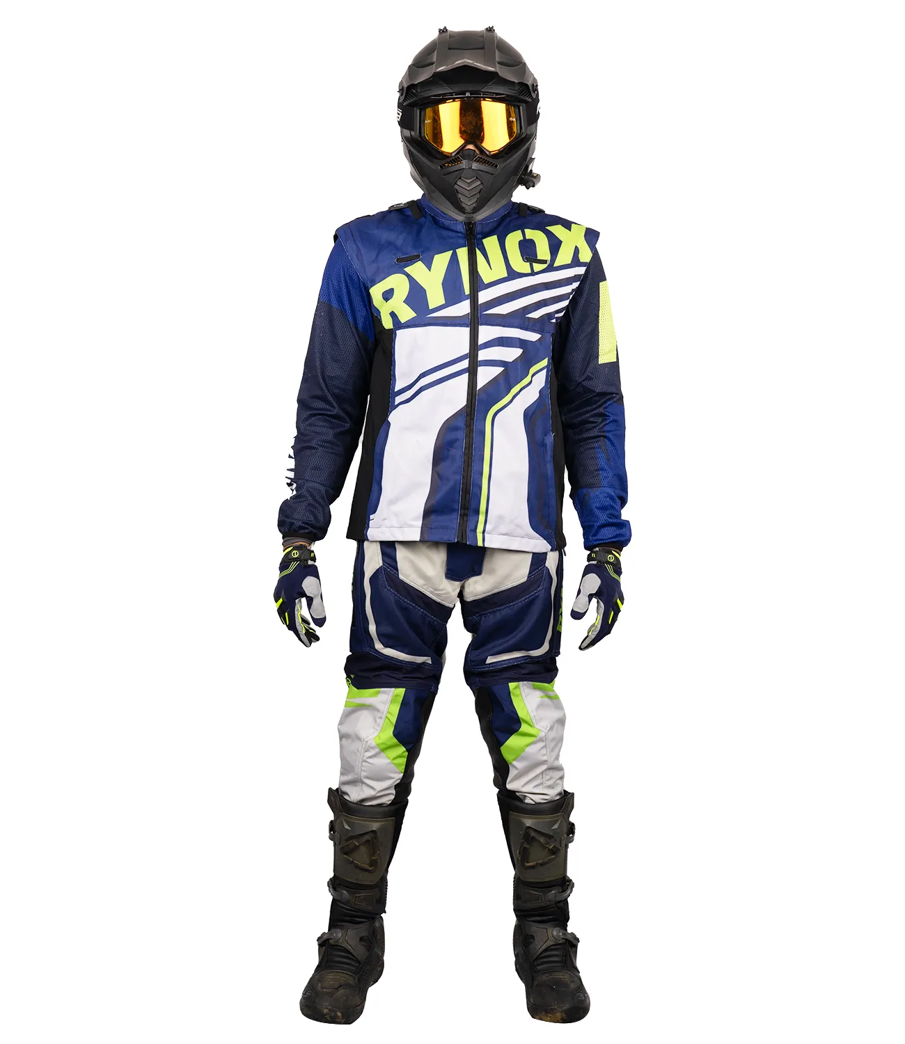 Rynox Switchback Neo Offroad Jersey (Blue Hi Viz Green)