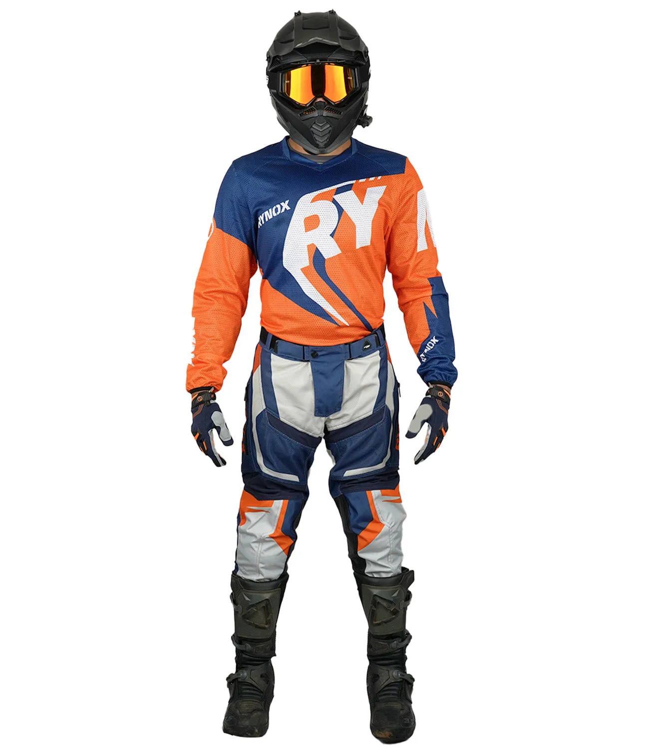 Rynox Switchback Neo Offroad Jersey (Hi Viz Orange Blue)