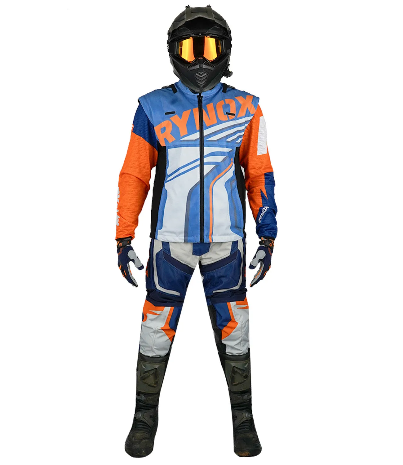 Rynox Switchback Neo Offroad Jersey (Hi Viz Orange Blue)