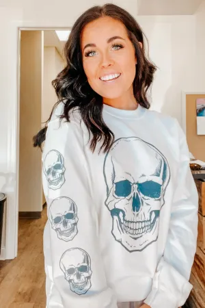 Skull Sleeve Graphic Sweatshirt