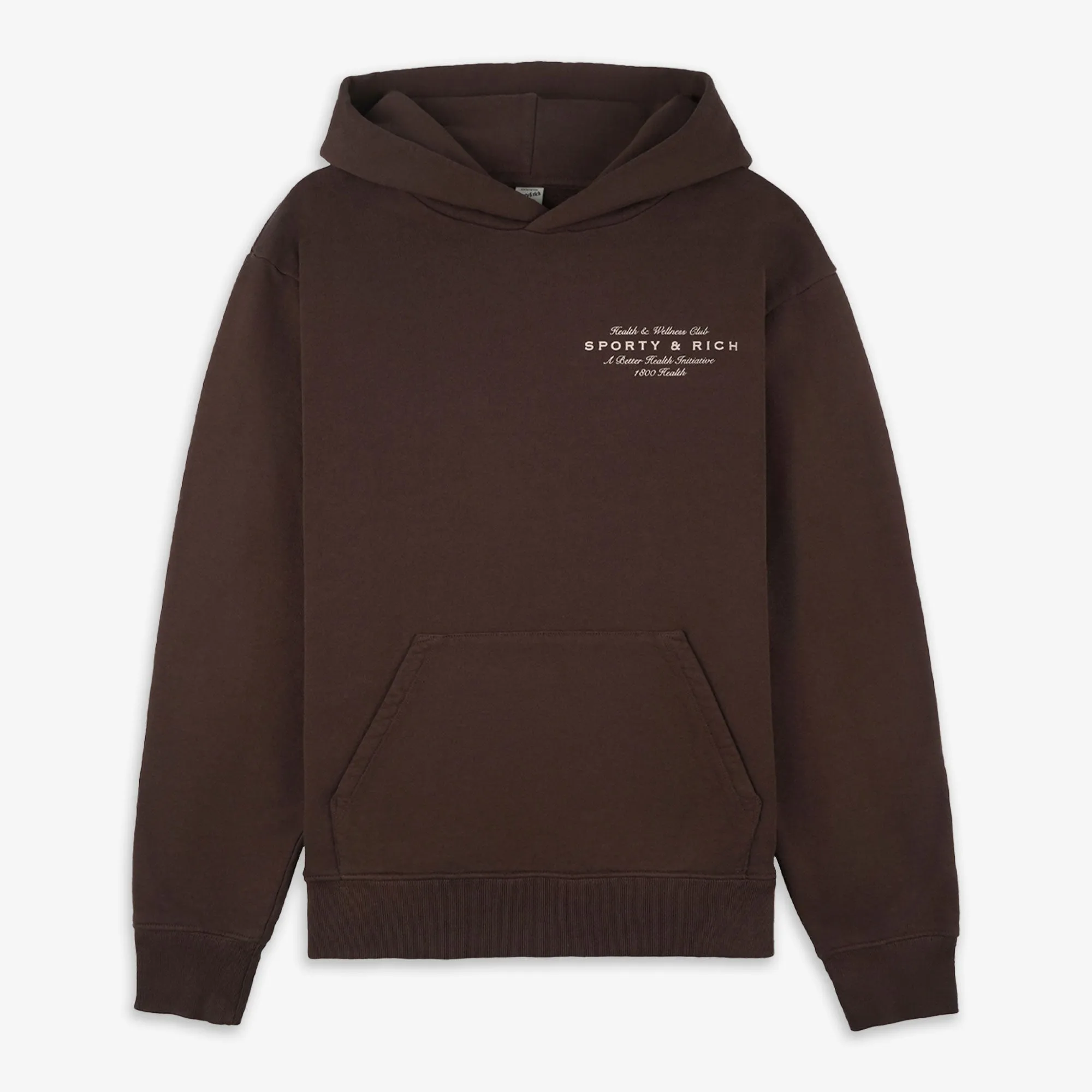 SPORTY & RICH | HEALTH INITIATIVE HOODIE { CHOCOLATE/CREAM