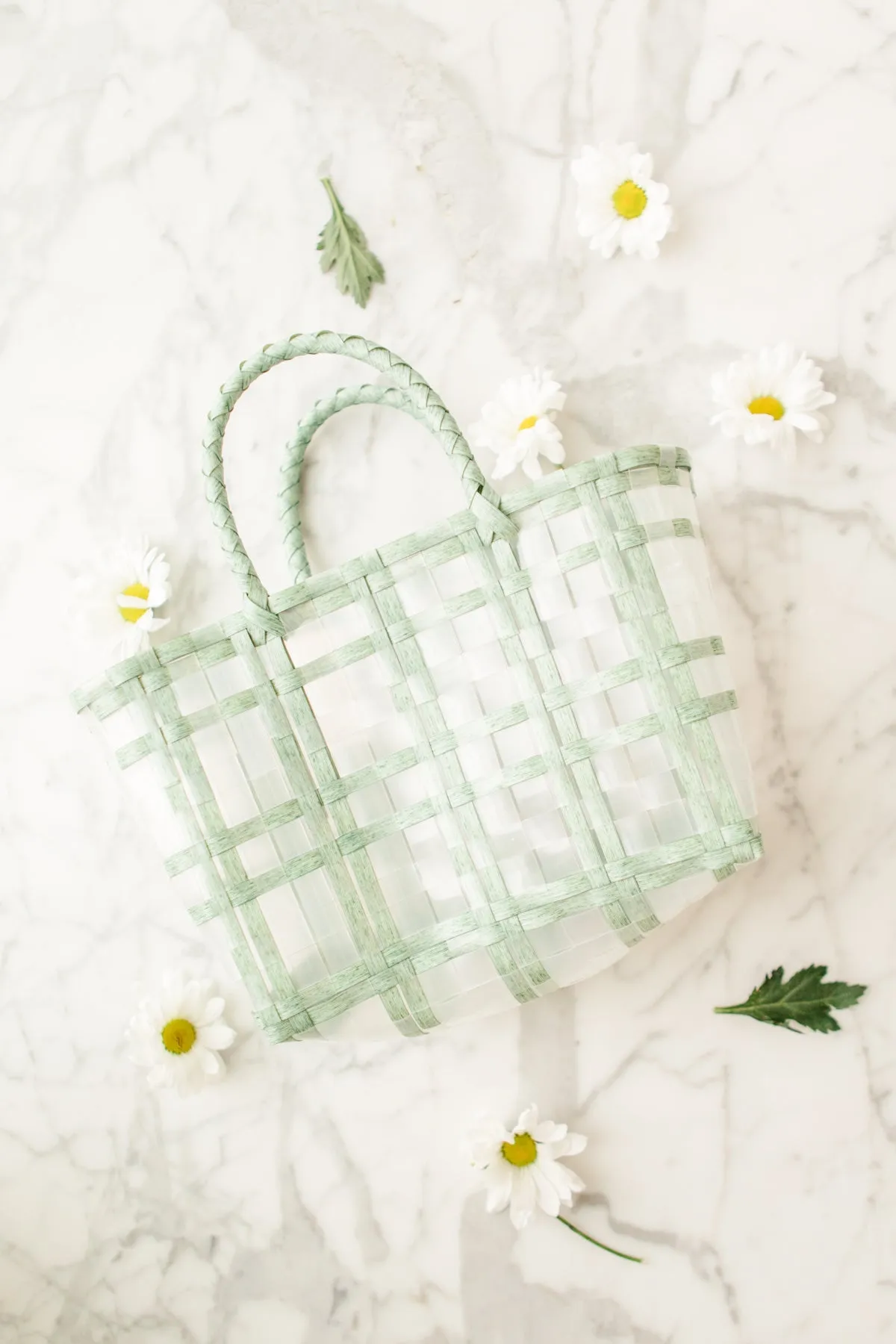 Sunny Days Woven Tote in Mint