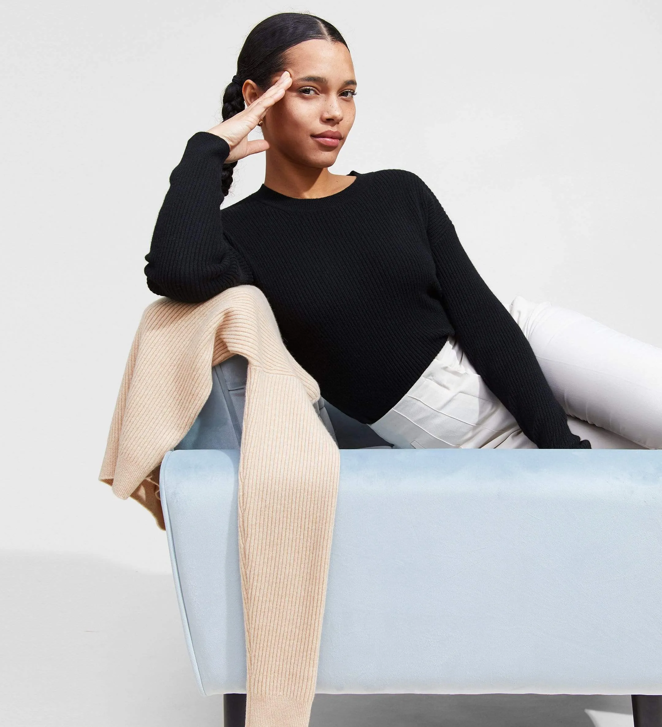 The Ribbed Crewneck Cashmere Sweater