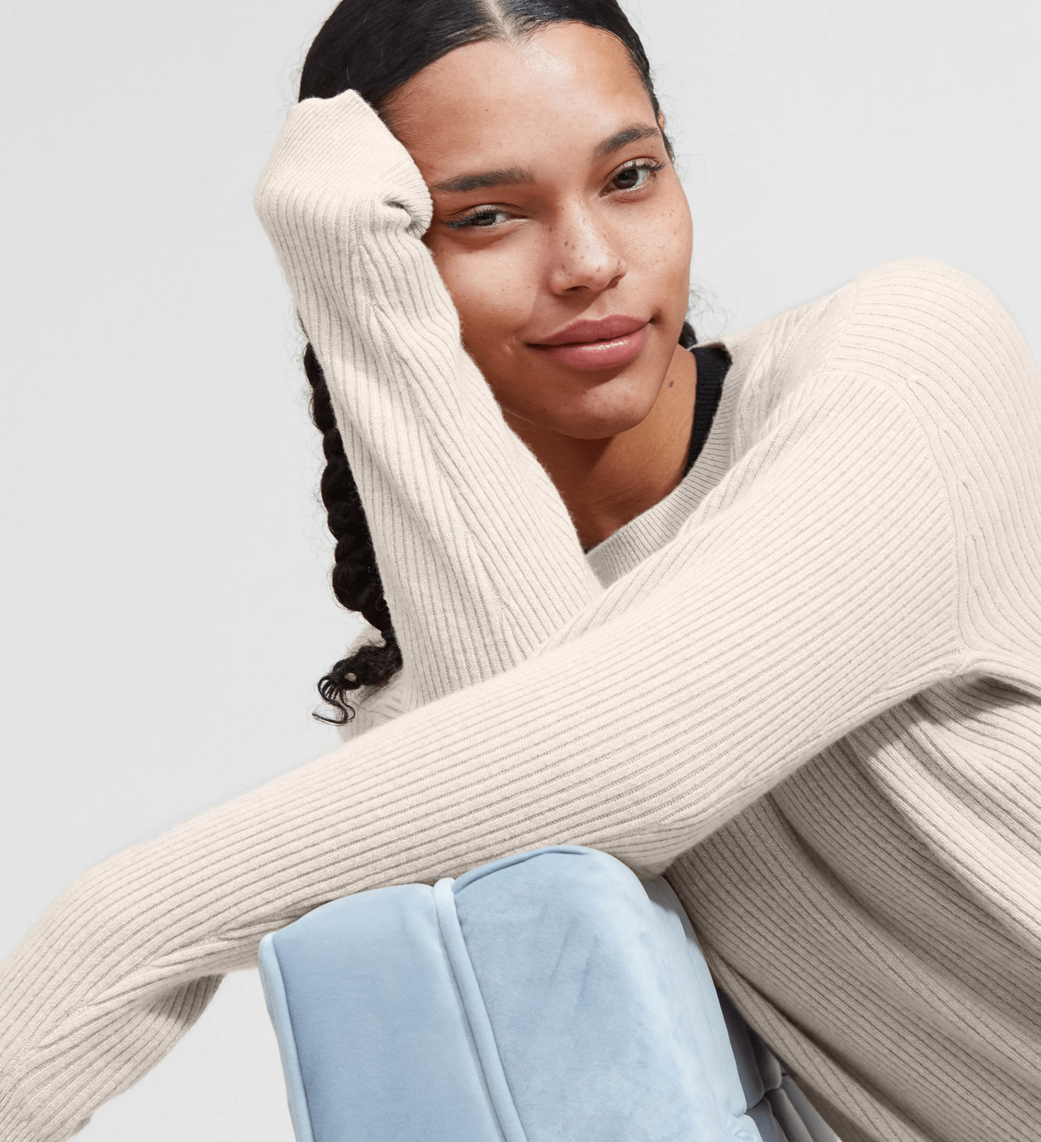 The Ribbed Crewneck Cashmere Sweater