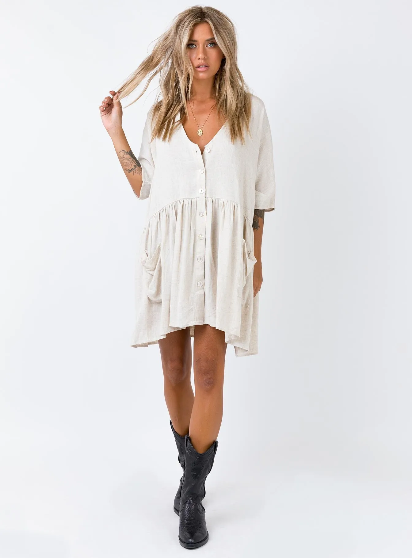 The Sandy Mini Dress Natural