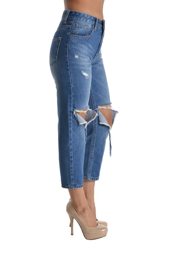 Torn Boyfriend Jeans