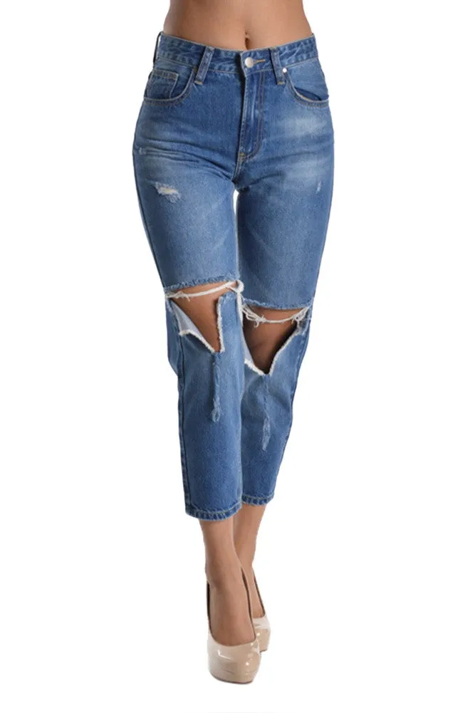 Torn Boyfriend Jeans