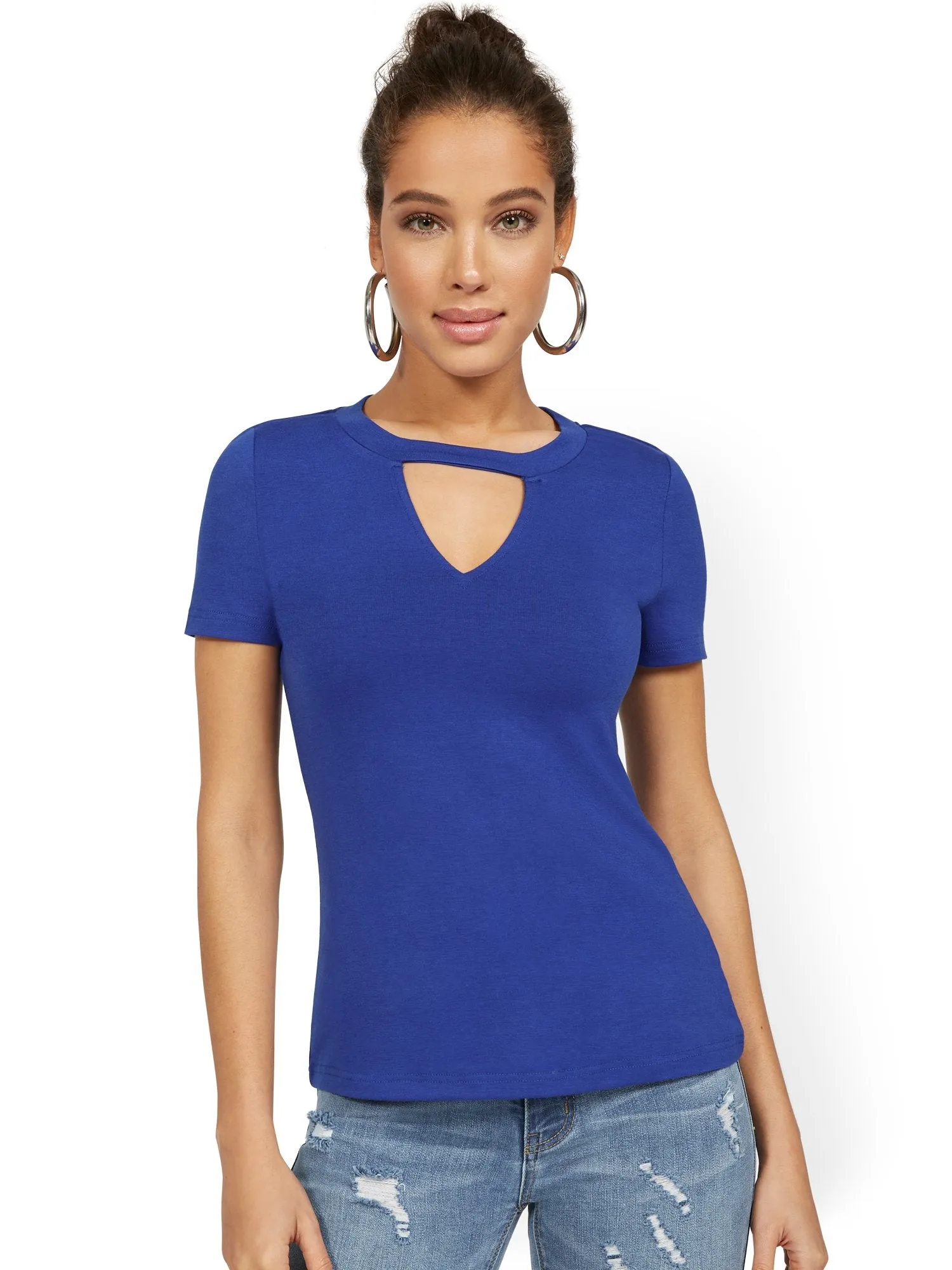 V-Neck Cutout Tee