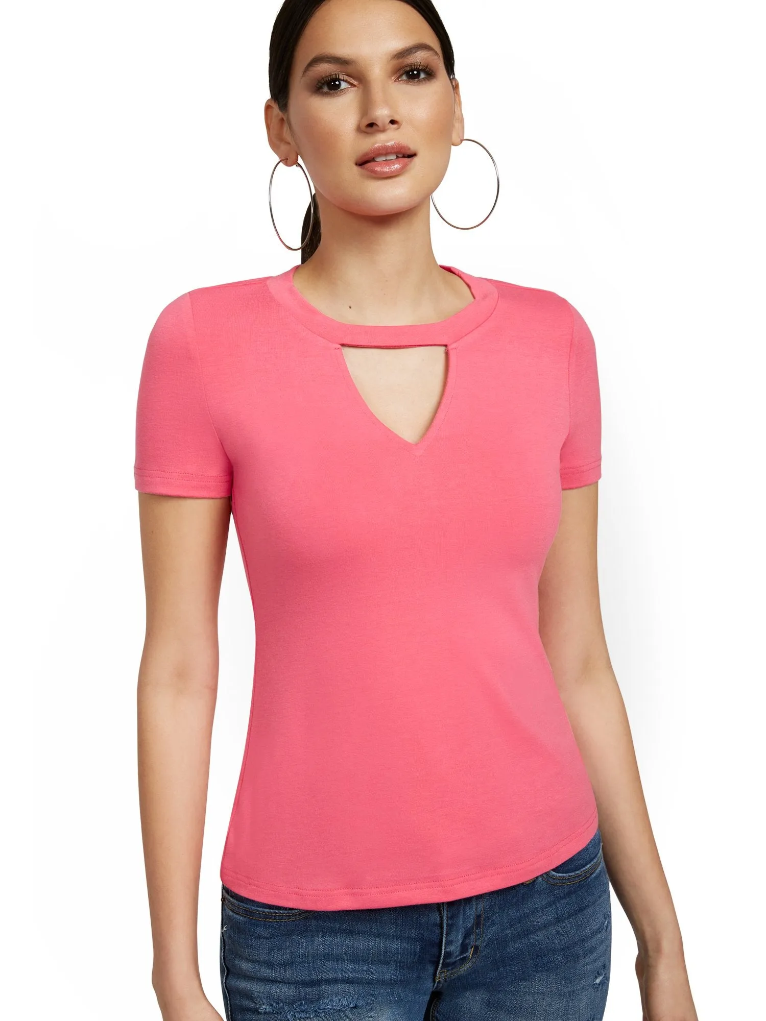 V-Neck Cutout Tee