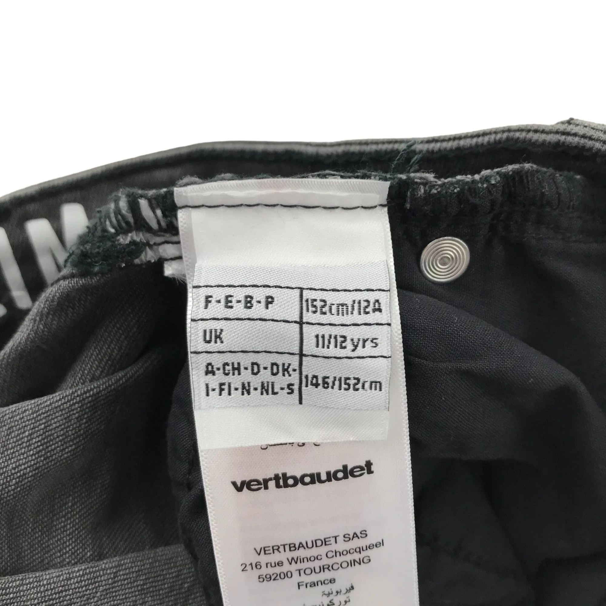 Vertbaudet jeans 12 years dark grey slim fit stretchy