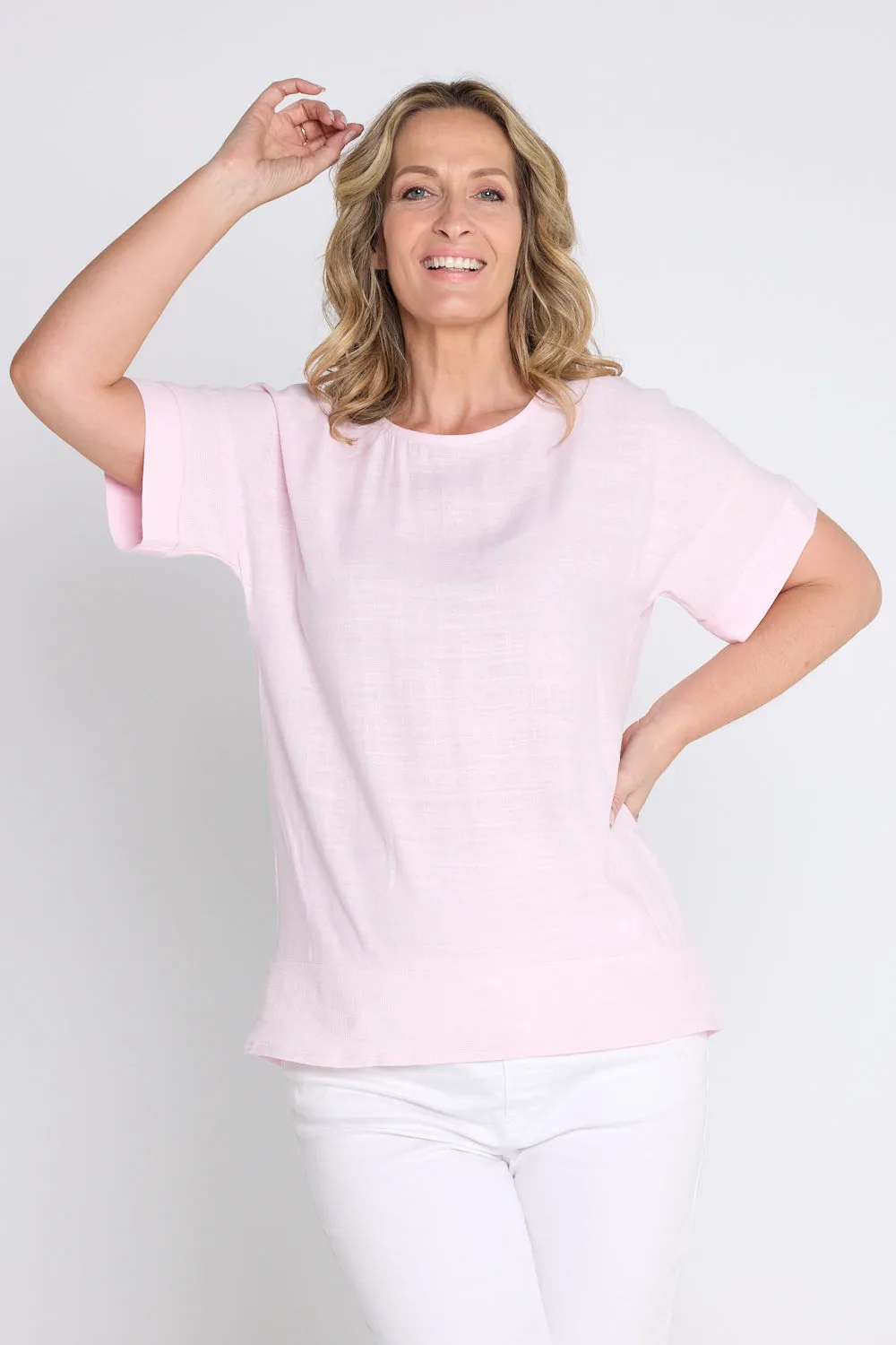 Zahns Linen Top - Light Pink